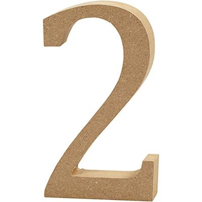 Number, H: 8 cm, MDF, 2, 1pc