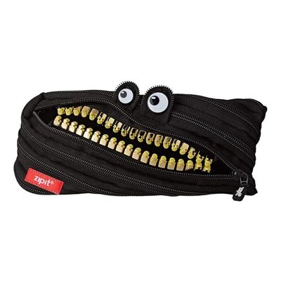 ZIPIT Grillz pennenetui voor kinderen, groot etui voor school, monsteretui voor jongens, pennenetui, zwart
