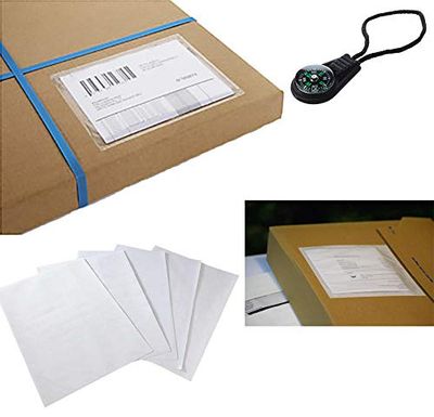 250 x Strong A6 Plain Document Enclosed Wallets Envelopes & Lanyard Compass -Peel n Seal Back & Front, Slips, Delivery Notes 105mm x 165mm (250)
