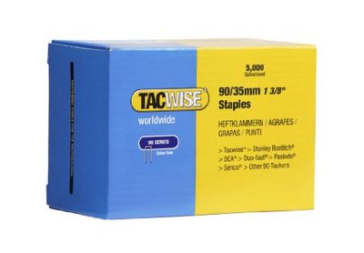 TACWISE 0310 grampos de coroa estreita de tipo 90/35 mm, prata, 35 mm, conjunto de 5000 peças