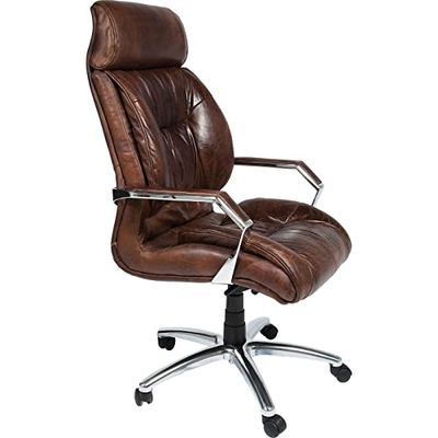 KARE Design – Fauteuil de Bureau Cigar Lounge, en métal, Marron