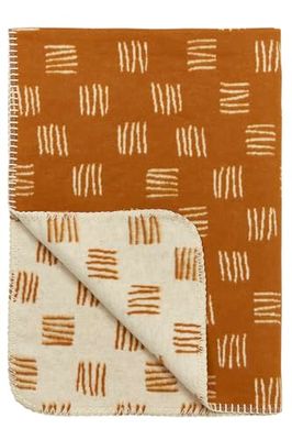 Meyco 1831056 vaggfilt flanellblockremsa, 75 x 100 cm, kamel/offwhite