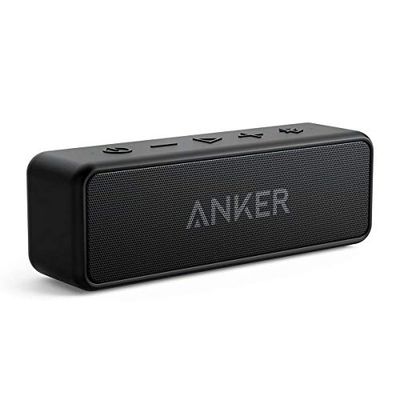 Anker SoundCore 2 Bluetooth-luidspreker, fantastisch geluid, enorme bas met dubbele basdrivers, accu biedt 24 werking, verbeterde IPX7 waterbescherming, draadloze luidspreker voor iPhone en Samsung, zwart