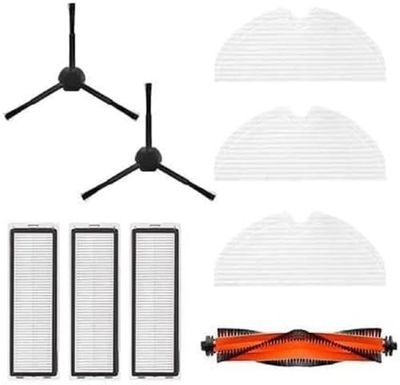 Dreame Kit d'accessoires D9 Pro/D9 Max/L10 Pro : Optimisez votre nettoyage avec 1 brosse principale, 2 brosses latérales, 3 filtres et 3 serpillières - Original et compatible