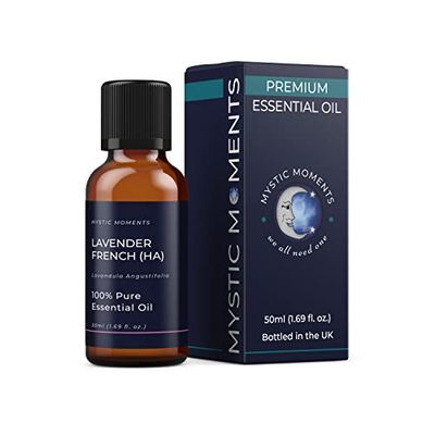 Mystic Moments | Lavender French (High Altitude) Essential Oil 50ml - Pure & Natural Oil for Diffusers, Aromatherapy & Massage Blends Vegan GMO Free