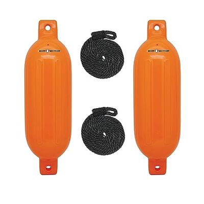 Extreme Max Standard 3006.7581 BoatTector nadmuchiwany błotnik wartość 2-pak 11,4 cm x 40,6 cm, neonowy pomarańczowy