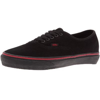 VansAuthentic - Tacones con Punta Redonda Unisex Adulto, Negro (Negro/Rojo), 45