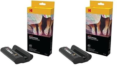 KODAK PHC40 Couleur – Cartouche et papiers 40 Photos Format 10 x 15 cm (Compatible imprimante PD450, PD480, PD450WIFI et PD460) (Lot de 2)