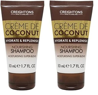 Creightons Crème De Coconut & Keratin Moisturising Shampoo (Travel Size Mini 50ml) - beautifully blended with Coconut Milk & Keratin. Hydrate, nourish & indulge. (Pack of 2)