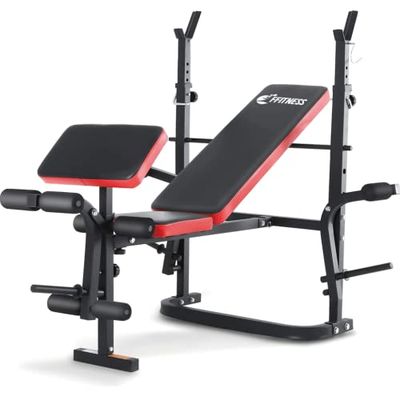 FFitness Opvouwbare gewichtsbank, multifunctionele sportschool, borstzak met verstelbare houder en rugleuning