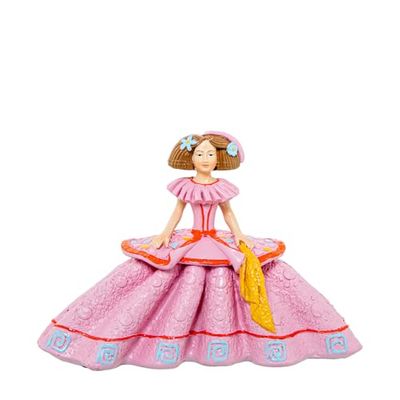 FIGURA RESINA MENINA ROSA_20X10X14CM