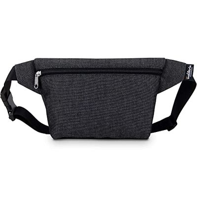 Marsupio Impermeabile Donna e Uomo - Borsa Idrorepellente con Cintura Regolabile per Festival, Escursioni, Viaggio (Grigio)