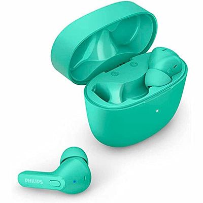 PHILIPS TAT2206GR/00 Auriculares Bluetooth con Micrófono/Resistentes a Salpicaduras y Sudor, 18h de Reproducción, Ajuste Cómodo/Auriculares Inalámbricos/Earbuds, Verde