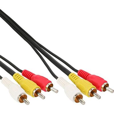 InLine 89611 RCA-kabel, audio/video 3x cinch, stekker/stekker, 1 m