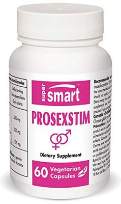 Supersmart - Prosexstim 300 mg Per Day - Nitric Oxide Antioxidant Supplement - Sexual Vigour & Performance | Gluten Free - 60 Vegetarian Capsules