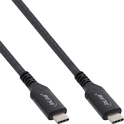 InLine® USB4-kabel, USB Type-C stekker/stekker, zwart, 0,5 m