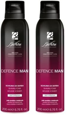 Bionike Defence Man - Safe Shave, Schiuma da Barba Anti-irritazione, Azione Idratante e Emolliente, Contrasta Rossori e Tagli, Protegge e Lenisce la Pelle (Confezione da 2)
