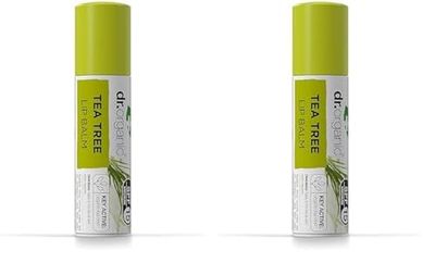 DR ORGANIC Set Bálsamo de Labios Tea Tree, 5.7 Ml (Paquete de 2)