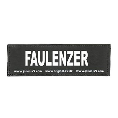 Velcro opschrift, FAULENZER, groot, zwart