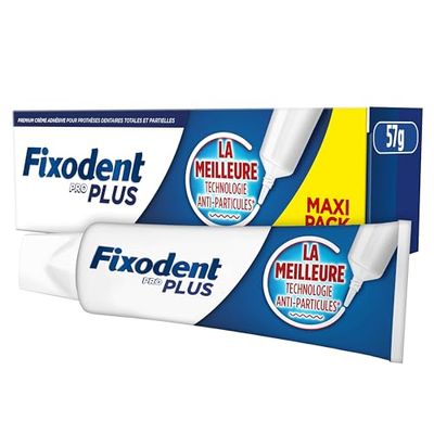 Fixodent Pro Plus La Meilleure Technologie Anti-Particules Crème Adhésive Pour Prothèses Dentaires 57G