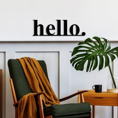 Stylish Black Decorative Metal Wall Accessory, 70 x 21 cm, 100% Metal (1.5 mm Thick), Easy Wall Mounting, Perfect for Modern Home Decor