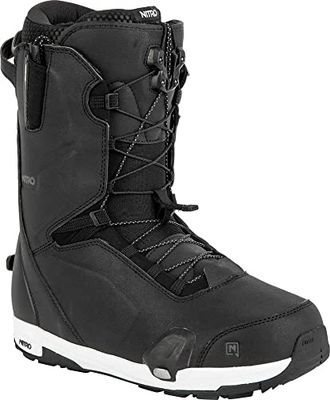 Nitro Męskie deski snowboardowe Profile TLS 23 All Mountain Freestyle Highend Premium system szybkiego sznurowania Step On Boot Snowboard, Black, MP 32,0 // EU 48 // US 14