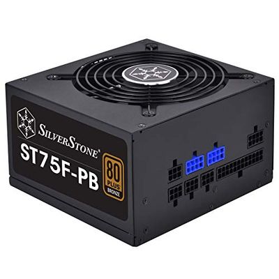 SilverStone SST-ST75F-PB - Serie Strider Plus, Alimentatore PC ATX bronzo 750W 80 Plus, basso rumore 120mm, 100% modulare