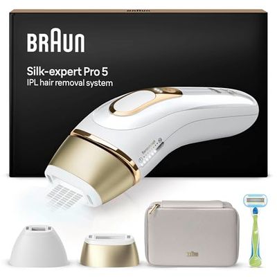 Braun Silk·expert Pro 5 Epilatore Luce Pulsata, Depilatore Corpo Donna, Alternativa al Laser Peli, Con Custodia, Rasoio Donna Venus, 2 Testine, Luce Pulsata Braun, Idea Regalo, PL5152
