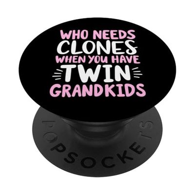 Quién necesita clones cuando tienes nietos gemelos abuela gemela PopSockets PopGrip Adhesivo