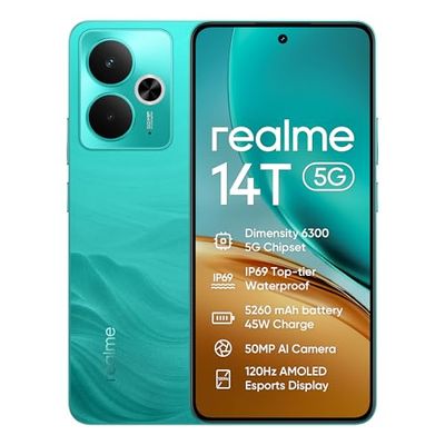realme 14T 5G 256GB 8GB Surf Verde EU AMZ+45W adapter, 8+256 GB, 14T + 45W adapter
