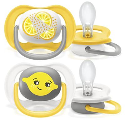 Philips AVENT SCF080/18 Ultra Air fopspeen voor 6-18 maanden, orthodontisch en 0% BPA, 2 stuks, met sterilisatie- en transportbox