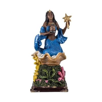 Inmaculada Romero IR Yemayá Figura 30 cm. Imagen Resina Detalle Concha Marina