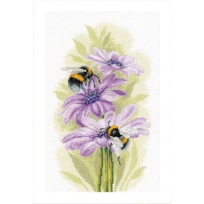 Lanarte Kits De Punto De Cruz Contado Completo Arte De Pared DIY ABEJAS DANZANTES Set Manualidades Adultos Set Decoracion Salon Creativo Regalo ca. 22 x 33 cm Cross Stitch Embroidery