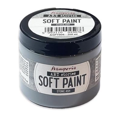 Stamperia - Soft Paint for Crafts, Chalk Paint with a Matt Finish for Excellent Covering, Soft Tone, Perfect as a Base Coat for Any Surface (200ml) (Stone Ash)