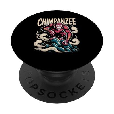 Chinese Traditional Art Chimpanzee Chimpanzees PopSockets PopGrip Adhesivo