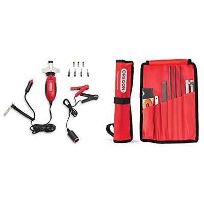 Oregon 12V Sure Sharp Electric Chainsaw Chain Sharpener & Chain Grinder & Universal Chainsaw Field Sharpening Kit, Chainsaw Chain Sharpener with 5/32-Inch (4 mm), 3/16-Inch (4.8 mm), (617067)
