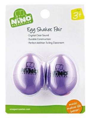 Nino Percussie Plastic Ei Shaker Paar Aubergine