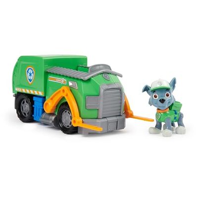 PAW Patrol - Rocky's Recycle Truck - speelgoedauto met speelfiguur - 80% gerecycled plastic - duurzaam speelgoed