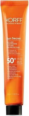 Korff Sun Secret Fluido Viso Uniformante con Pigmenti Microincapsulati SPF50+ Light, Protezione Molto Alta, Effetto Idratante, con DNA Safe Complex, Acido Ialuronico e Vitamina PP, Confezione da 50 ml