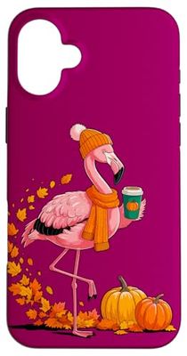 Automne Flamant Rose Pumpkin Spice Ambiance Festivités Coque pour iPhone 16 Plus