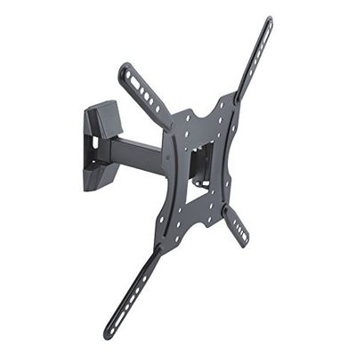 PureMounts® tv-beugel, Vesa 400x400, wandafstand: 6-21 cm, draagvermogen 30 kg, kantelbaar 3°/-10°, zwenkbaar 90°/-90°, zwart