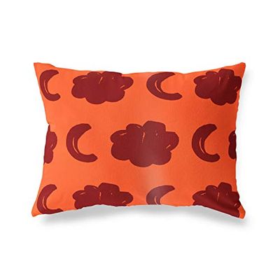 BonaMaison Oranje-Bordeaux Decoratieve Kussensloop, Kussenhoezen Bank, Decoratieve Kussenhoesjes, Kussensloop; Sofa, Slaapkamer, Kantoor, Auto 45x60 Cm - Ontworpen en vervaardigd in Turkije