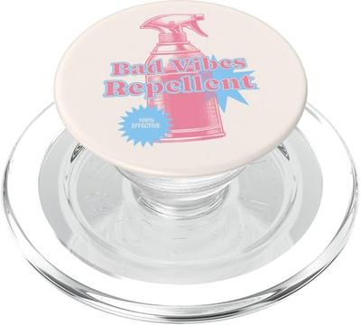 Bad Vibes Repelente Rosa Pastel Retro Divertido Positivo Vibe PopSockets PopGrip para MagSafe
