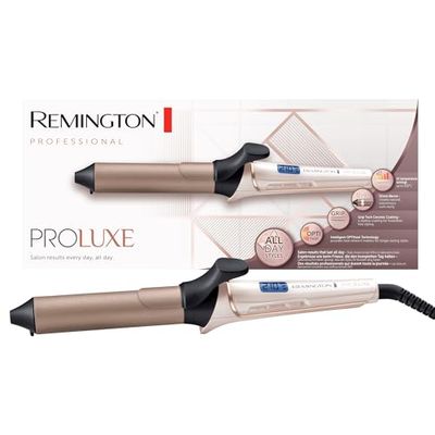 Remington Rizador de Pelo Proluxe, Tecnología OPTIHeat, Ondulador de Pelo con Pinza de 32 mm, Rizos Grandes y Ondas Suaves, Peinados Duraderos, Cerámica, Temperatura hasta 210°C, Digital, CI9132