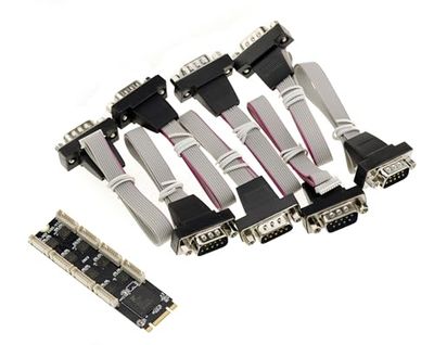 KALEA-INFORMATIQUE M.2. 8 porte seriali RS232 COM DB9 per M2 tipo PCIe, M o B+M Key. Chipset EXAR 17V358