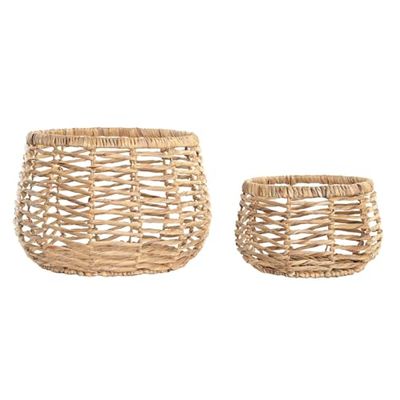 Mand Set 2 vezels 48 x 48 x 33 cm natuur
