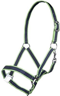 HKM Budapest Licol pour Poney Bleu Marine/Vert Gazon