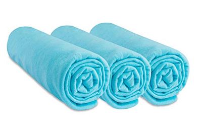 Easy Dort Hoeslaken, 70 x 140 cm, set van 3 hoeslakens, 70 x 140 cm, 100% katoenen jersey, turquoise, rekbaar, ademend, gezonde slaap, merk Easy Dort | Oeko-Tex label | kwaliteit | Made in Europe
