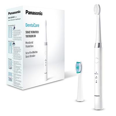 Panasonic - Personalcare EW-DM81-W503 | Brosse à Dents Électrique - 2 modes de brossage 30 min d'autonomie : chargement par induction 2 accessoires 31 000 pulsations/min Minuteur Blanc