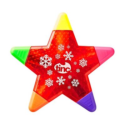 Tinc Star Shaped Snowflake 5 in 1 Multi gekleurde markeerstift voor kinderen - rood, kousvuller, kerst markeerstift
